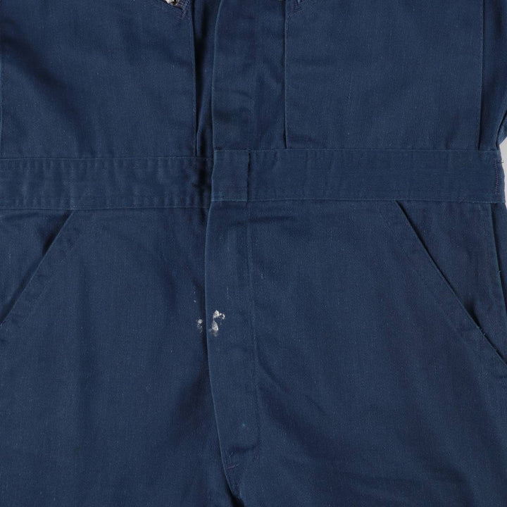 70'S Dickies Long Sleeve Jumpsuit Overalls Made in USA Men's M Vintage polyester navy blue type Vintage Second Hand