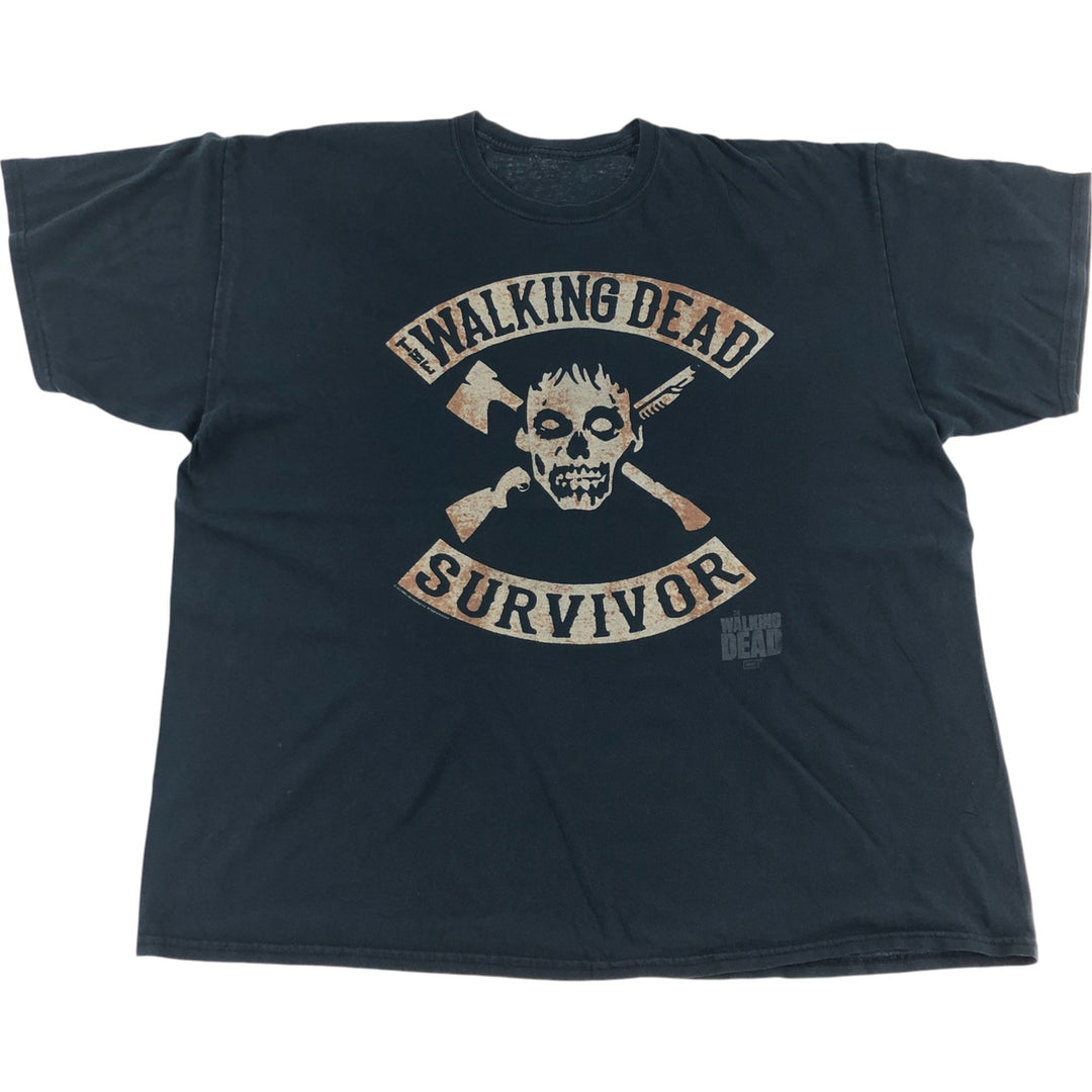 THE WALKING DEAD Skull Pattern Movie T-shirt for men, size XL unclear black type Vintage Second Hand