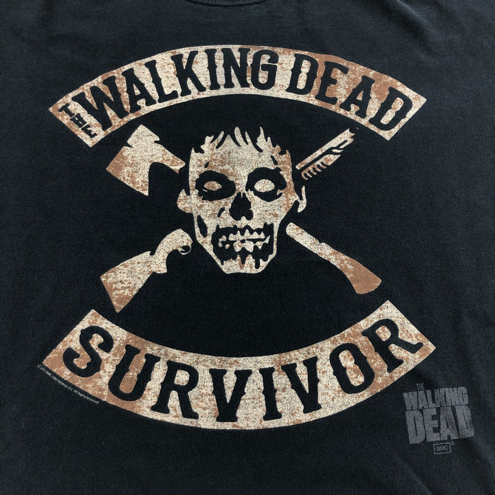 THE WALKING DEAD Skull Pattern Movie T-shirt for men, size XL unclear black type Vintage Second Hand