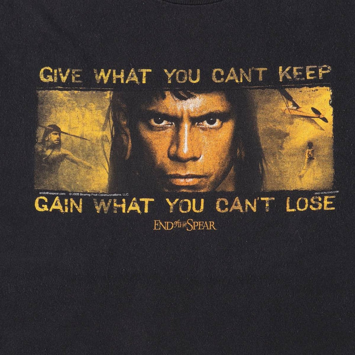 TENNESSEE RIVER End of the spear End of the Spear Movie T-shirt Men's L size cotton black type Vintage Second Hand