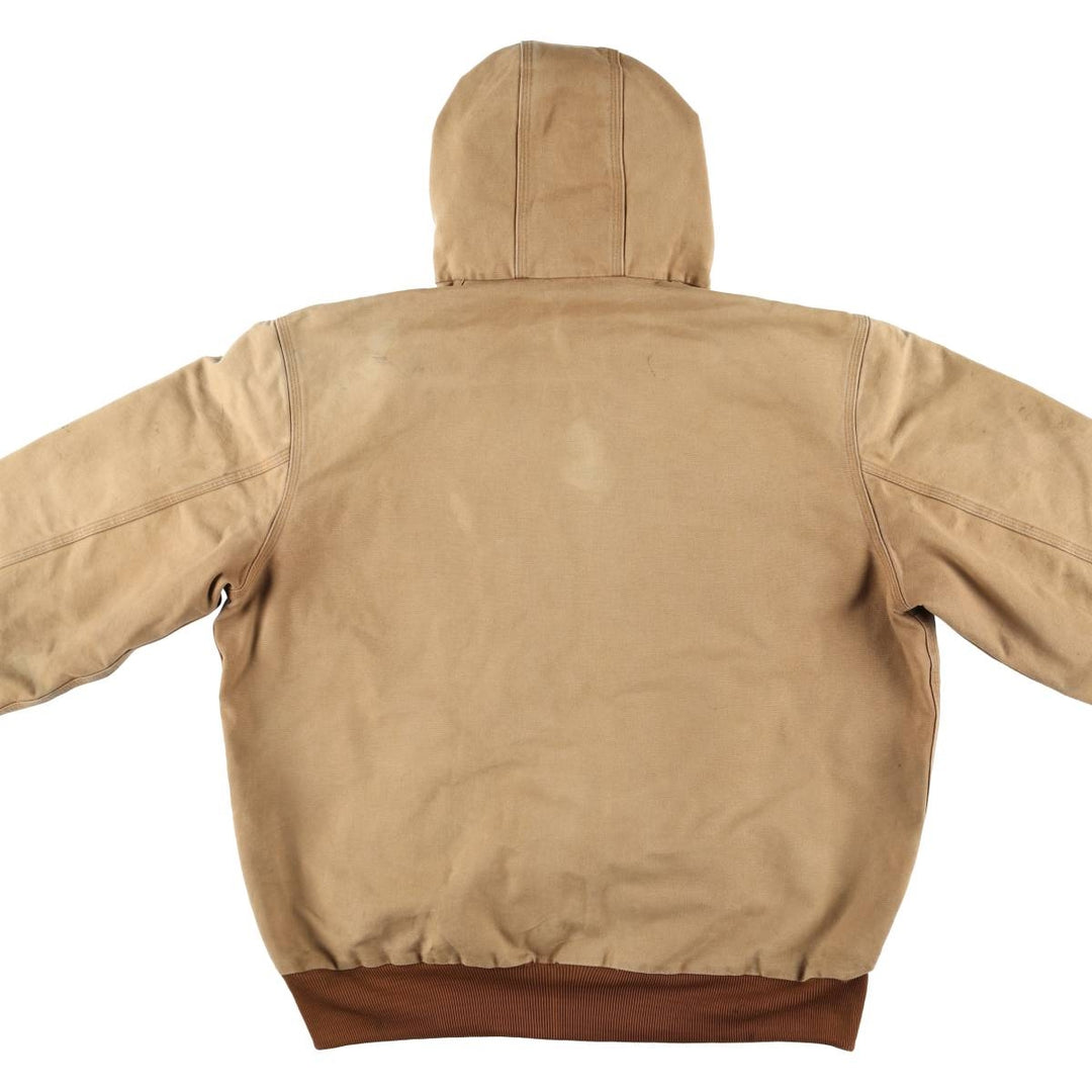 00'S Carhartt Active Jacket Duck Full Zip Parka Made in USA Men's XL cotton beige type brown Vintage Second Hand