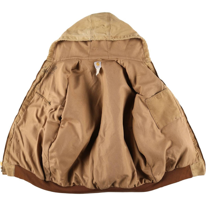 00'S Carhartt Active Jacket Duck Full Zip Parka Made in USA Men's XL cotton beige type brown Vintage Second Hand