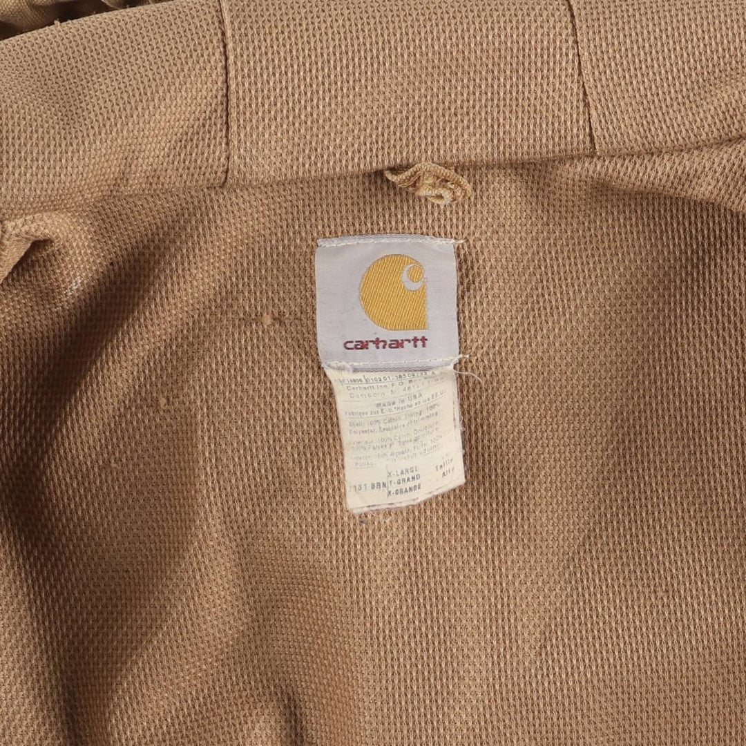 00'S Carhartt Active Jacket Duck Full Zip Parka Made in USA Men's XL cotton beige type brown Vintage Second Hand