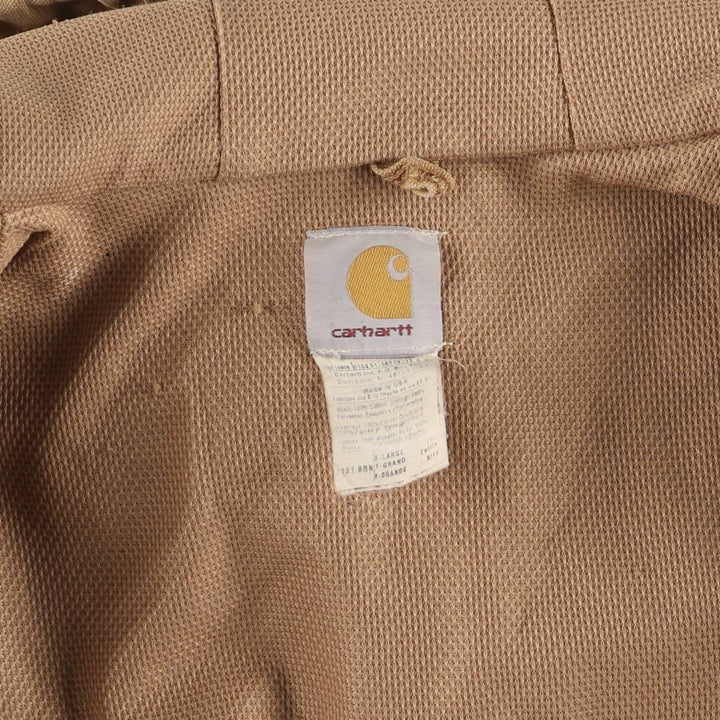 00'S Carhartt Active Jacket Duck Full Zip Parka Made in USA Men's XL cotton beige type brown Vintage Second Hand