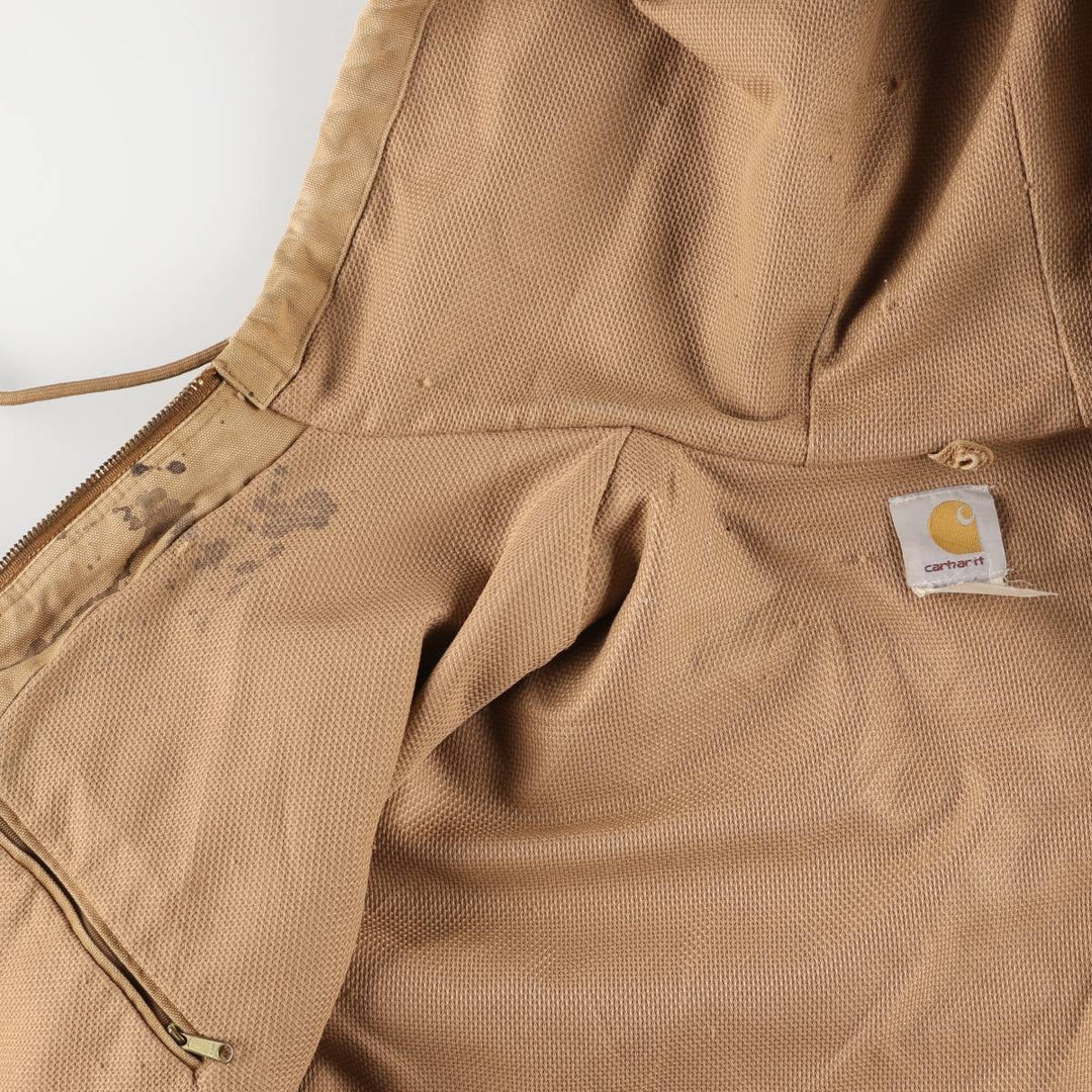 00'S Carhartt Active Jacket Duck Full Zip Parka Made in USA Men's XL cotton beige type brown Vintage Second Hand
