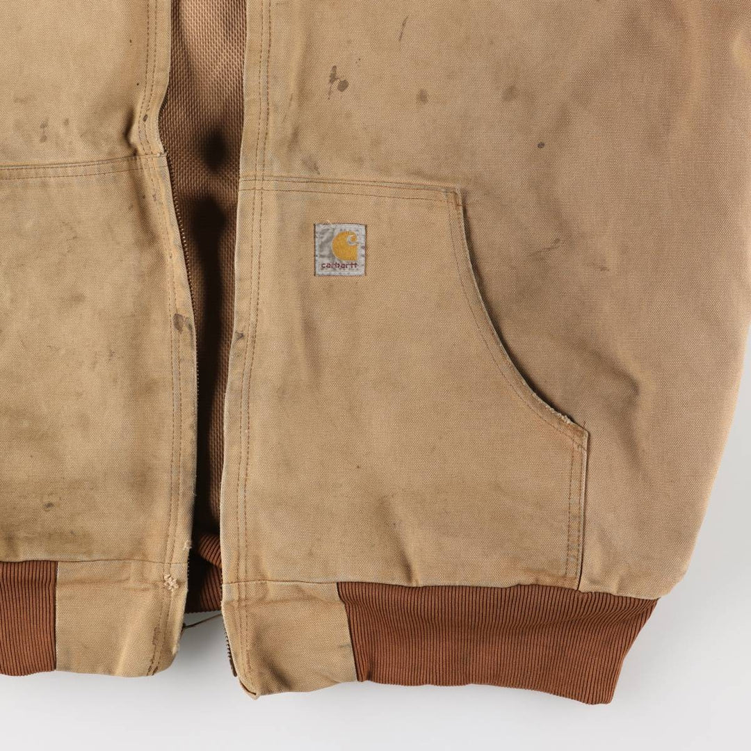 00'S Carhartt Active Jacket Duck Full Zip Parka Made in USA Men's XL cotton beige type brown Vintage Second Hand