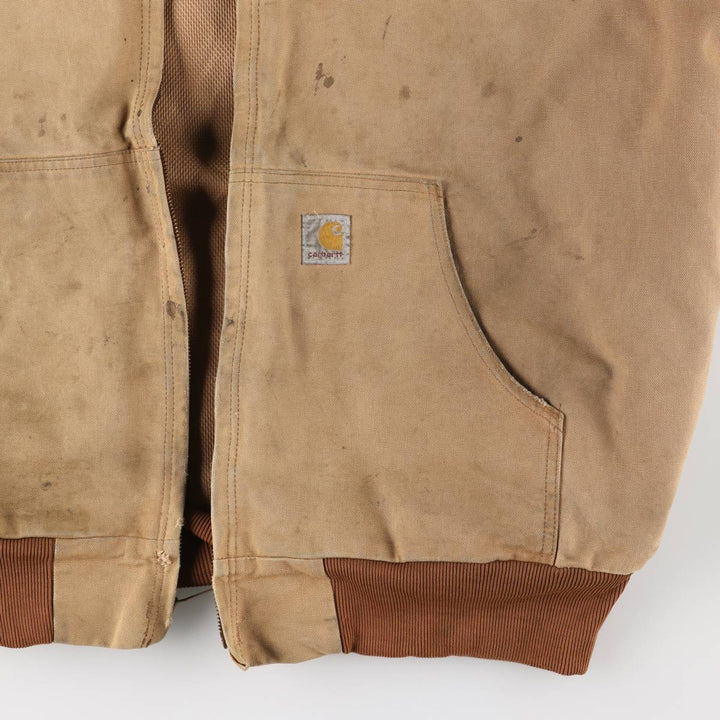 00'S Carhartt Active Jacket Duck Full Zip Parka Made in USA Men's XL cotton beige type brown Vintage Second Hand