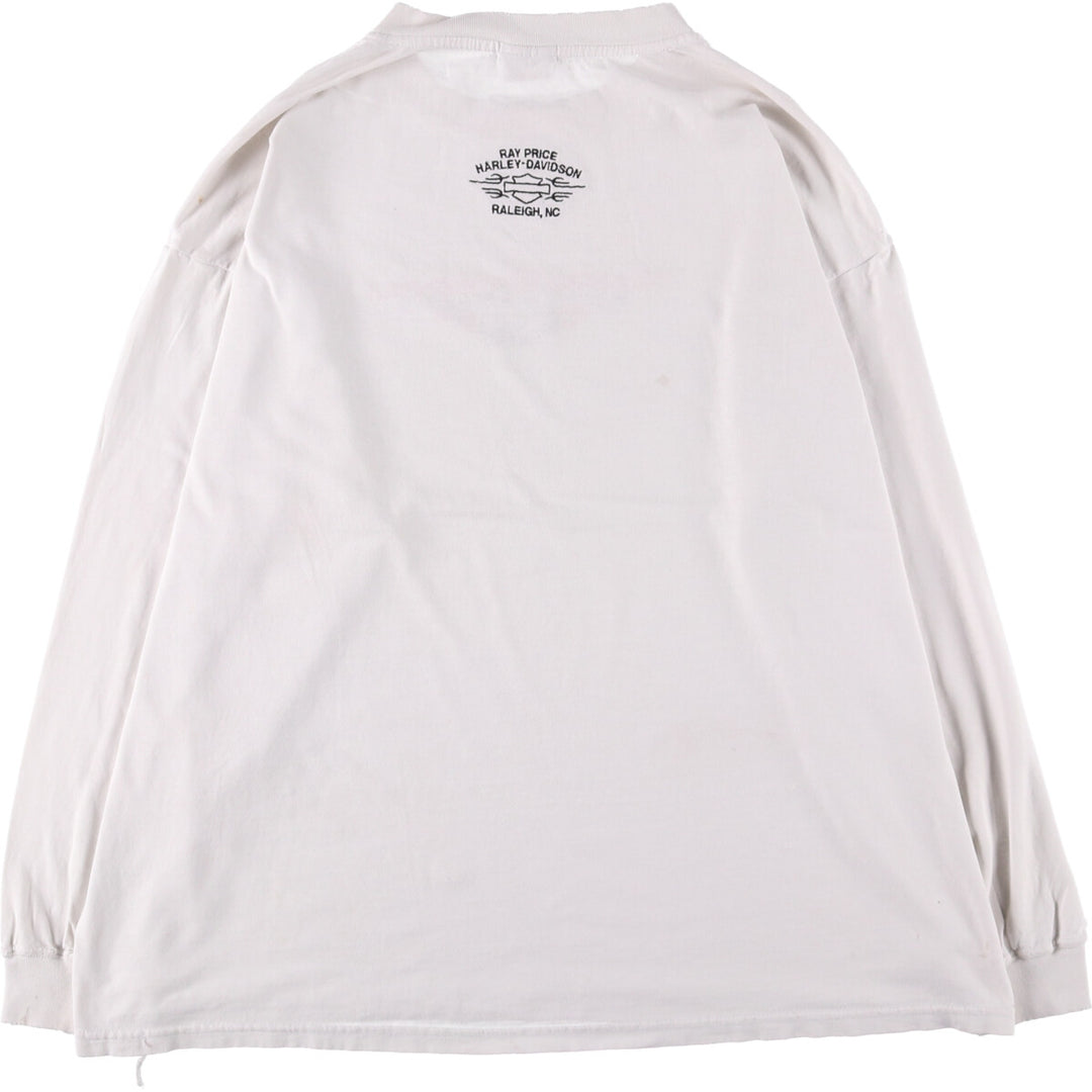 Harley-Davidson Skull Pattern Long T-shirt, Men's XL size unclear white type Vintage Second Hand