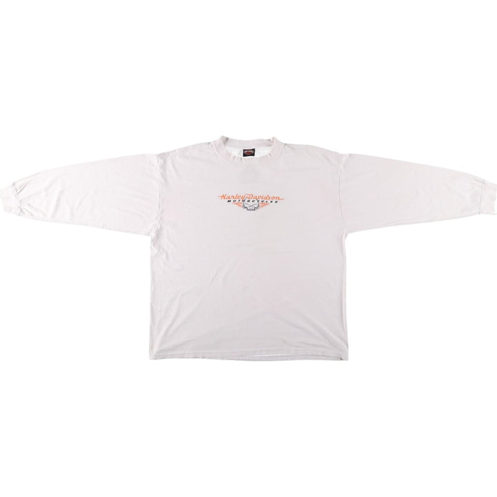 Harley-Davidson Skull Pattern Long T-shirt, Men's XL size unclear white type Vintage Second Hand