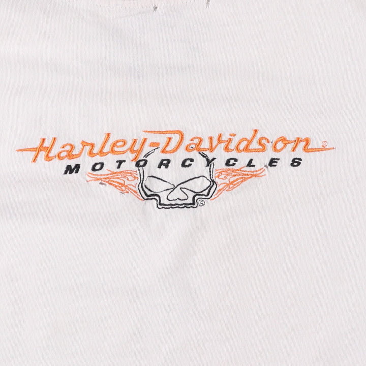 Harley-Davidson Skull Pattern Long T-shirt, Men's XL size unclear white type Vintage Second Hand