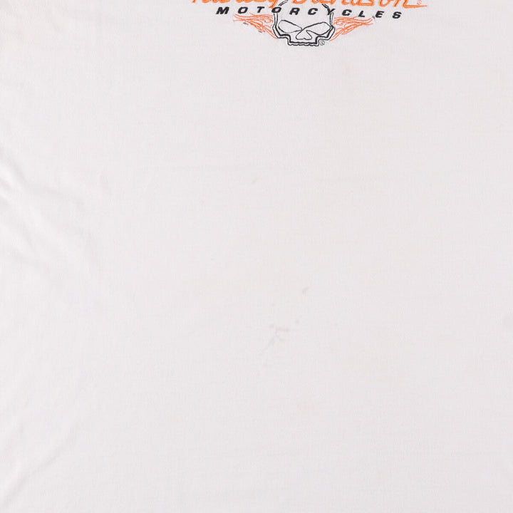 Harley-Davidson Skull Pattern Long T-shirt, Men's XL size unclear white type Vintage Second Hand