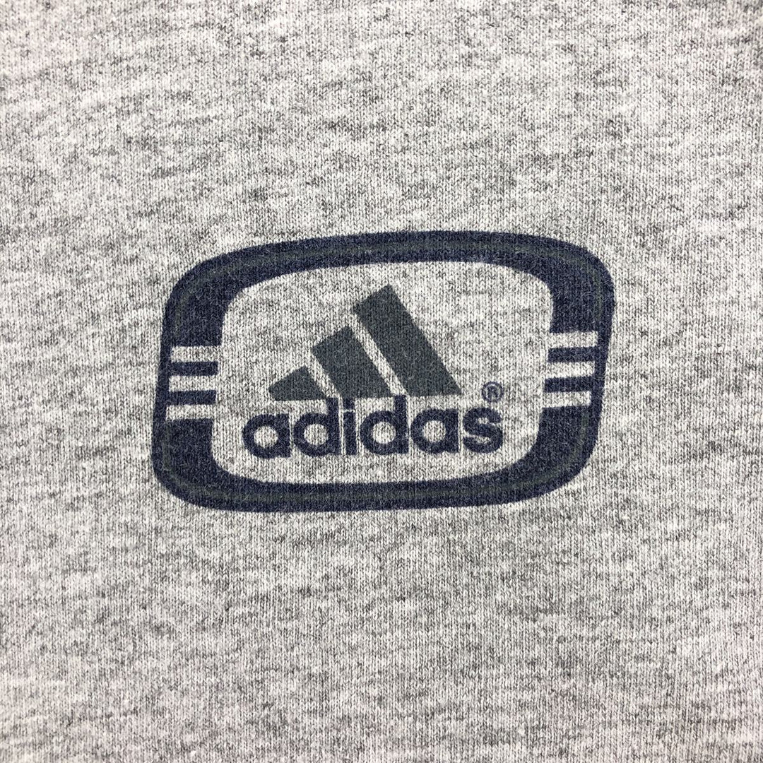 90'S Adidas Long Sleeve T-Shirt, Made in USA, Men's L Size, Vintage cotton gray type Vintage Second Hand