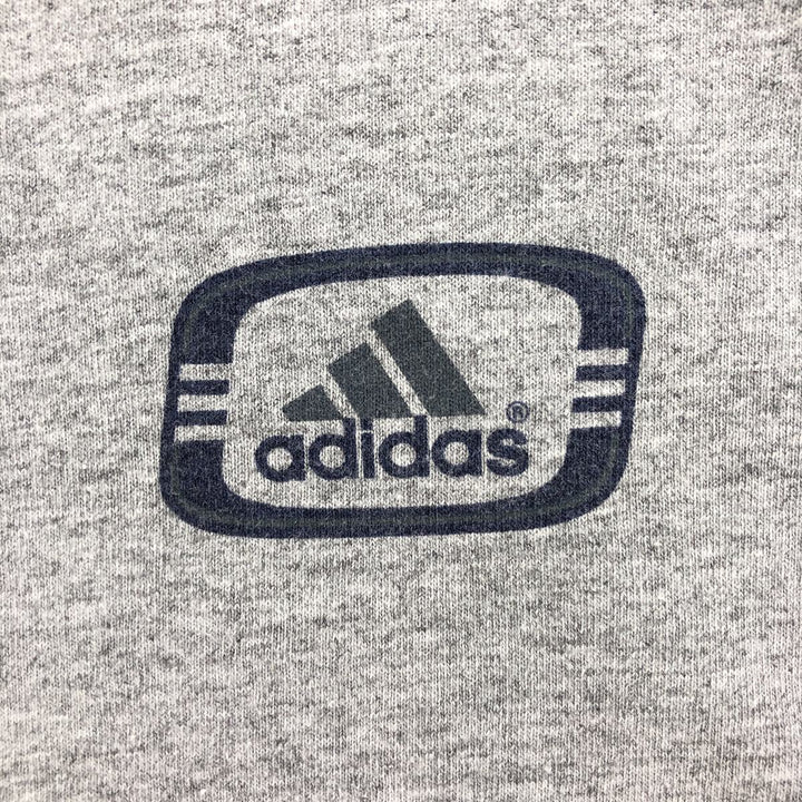90'S Adidas Long Sleeve T-Shirt, Made in USA, Men's L Size, Vintage cotton gray type Vintage Second Hand