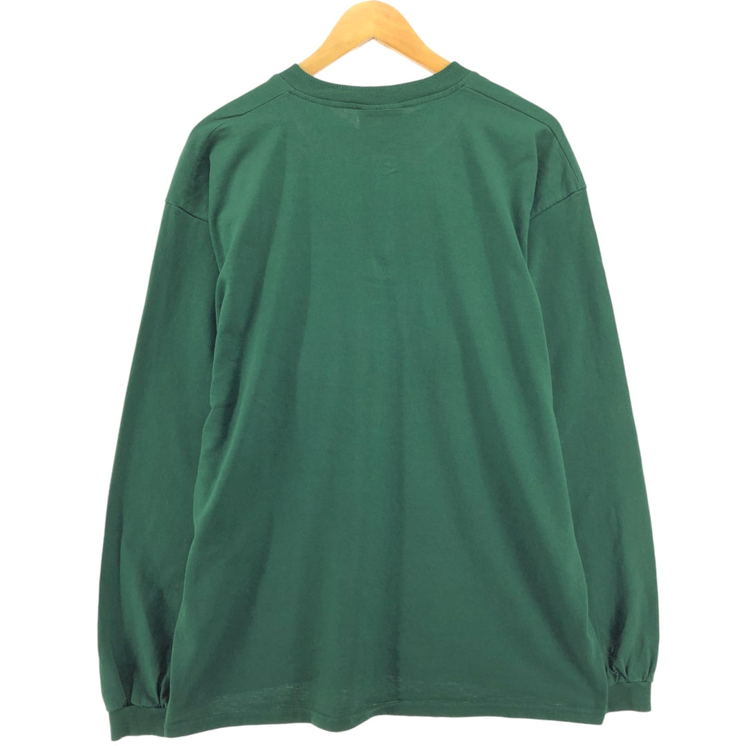 90'S Lee Henley neck long T-shirt, long sleeve T, made in the USA, men's XL size, vintage cotton green type Vintage Second Hand