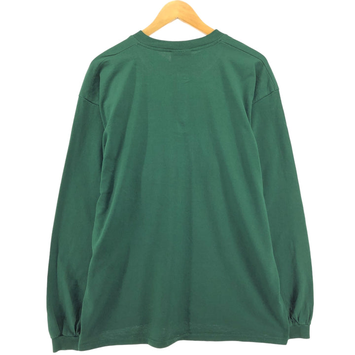 90'S Lee Henley neck long T-shirt, long sleeve T, made in the USA, men's XL size, vintage cotton green type Vintage Second Hand