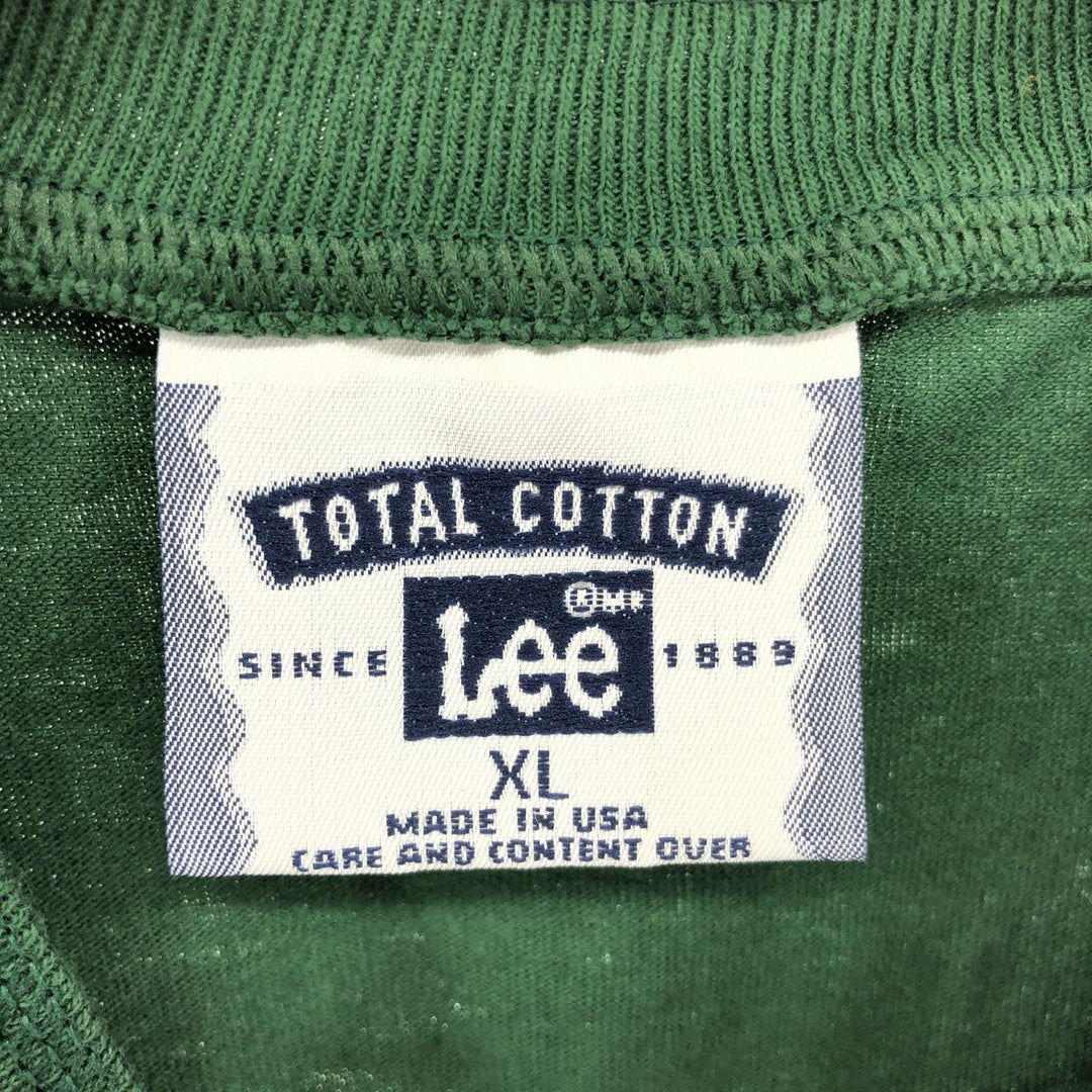 90'S Lee Henley neck long T-shirt, long sleeve T, made in the USA, men's XL size, vintage cotton green type Vintage Second Hand