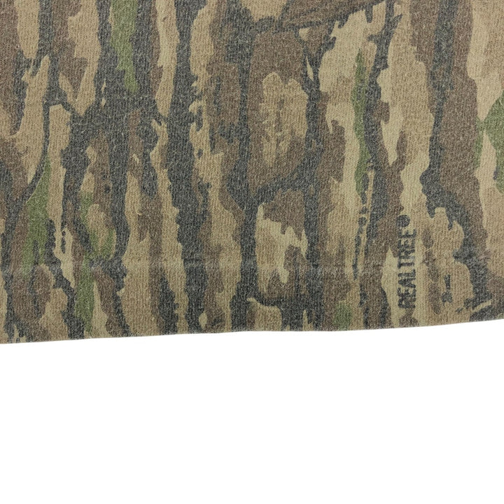 90'S SPORTS AFIELD Camouflage Pattern Real Tree Camo Long T-Shirt Long T Made in USA Men's L Size Vintage unclear Khaki type brown Vintage Second Hand