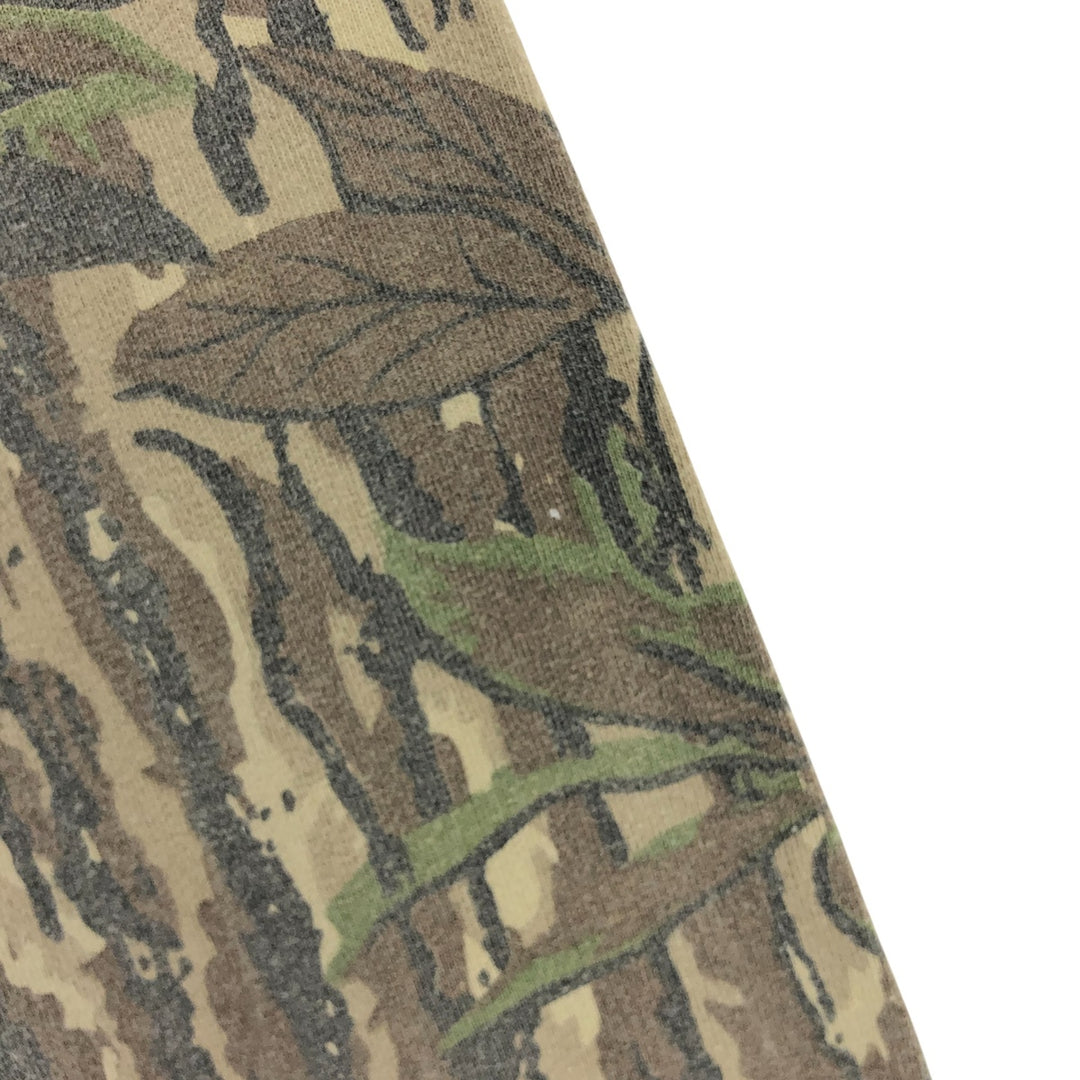 90'S SPORTS AFIELD Camouflage Pattern Real Tree Camo Long T-Shirt Long T Made in USA Men's L Size Vintage unclear Khaki type brown Vintage Second Hand