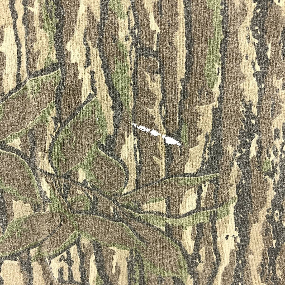 90'S SPORTS AFIELD Camouflage Pattern Real Tree Camo Long T-Shirt Long T Made in USA Men's L Size Vintage unclear Khaki type brown Vintage Second Hand