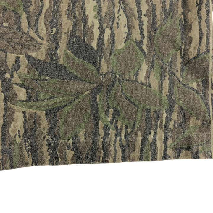 90'S SPORTS AFIELD Camouflage Pattern Real Tree Camo Long T-Shirt Long T Made in USA Men's L Size Vintage unclear Khaki type brown Vintage Second Hand