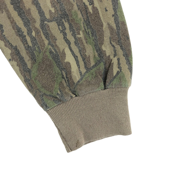 90'S SPORTS AFIELD Camouflage Pattern Real Tree Camo Long T-Shirt Long T Made in USA Men's L Size Vintage unclear Khaki type brown Vintage Second Hand