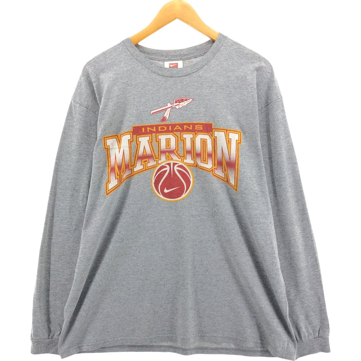 Nike NIKE TEAM College Long Sleeve T-Shirt, Men's Size L cotton gray type Vintage Second Hand