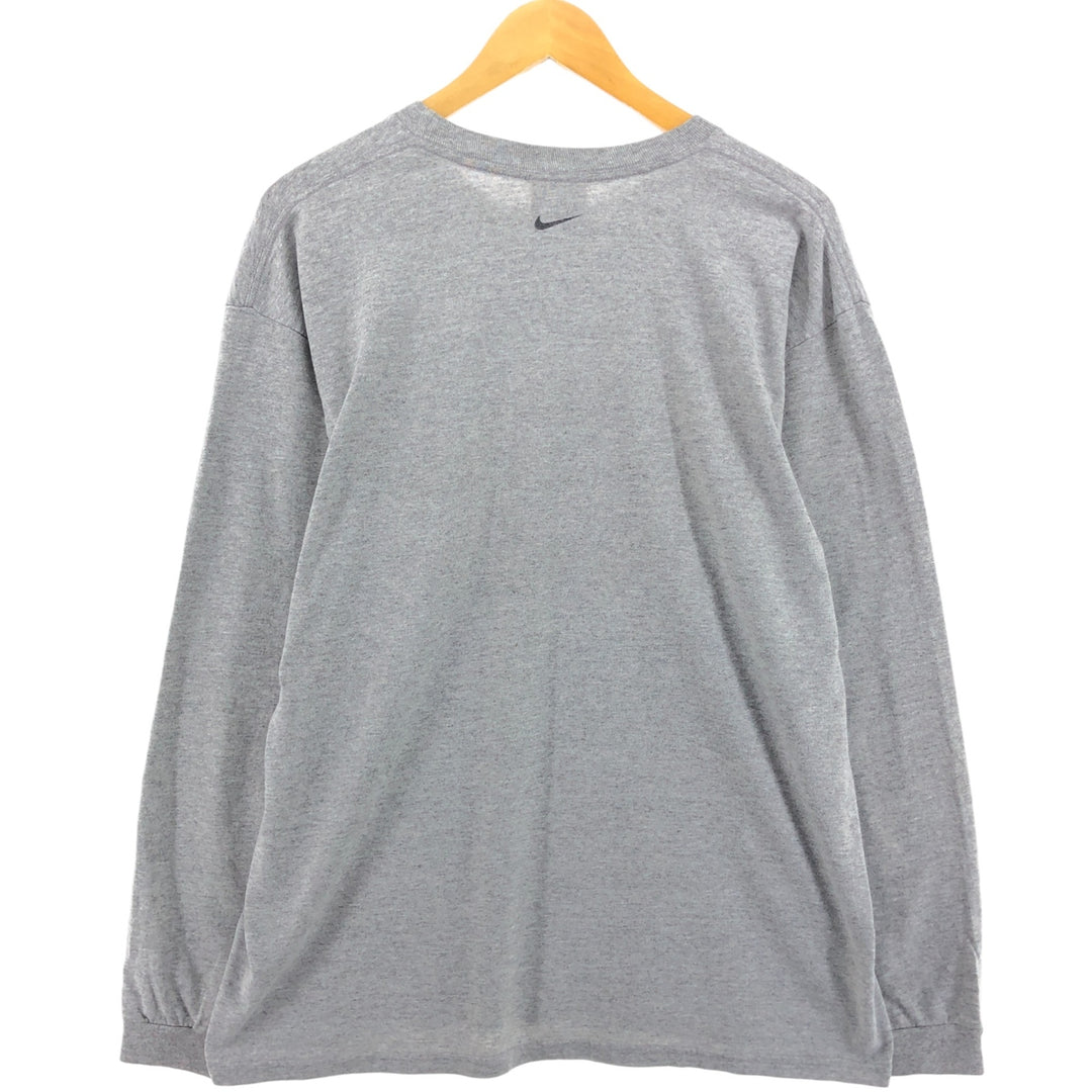 Nike NIKE TEAM College Long Sleeve T-Shirt, Men's Size L cotton gray type Vintage Second Hand