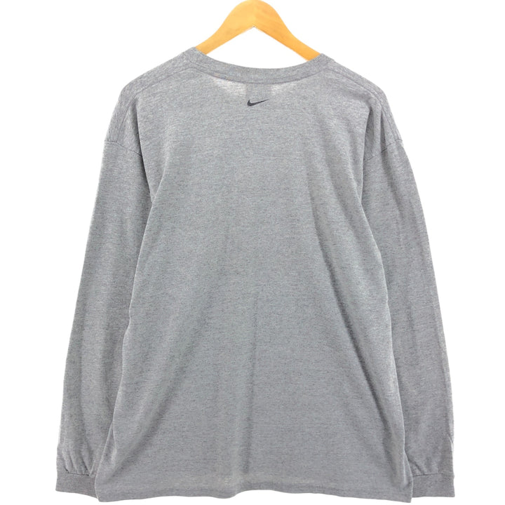 Nike NIKE TEAM College Long Sleeve T-Shirt, Men's Size L cotton gray type Vintage Second Hand