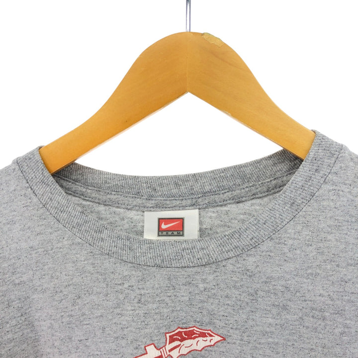 Nike NIKE TEAM College Long Sleeve T-Shirt, Men's Size L cotton gray type Vintage Second Hand