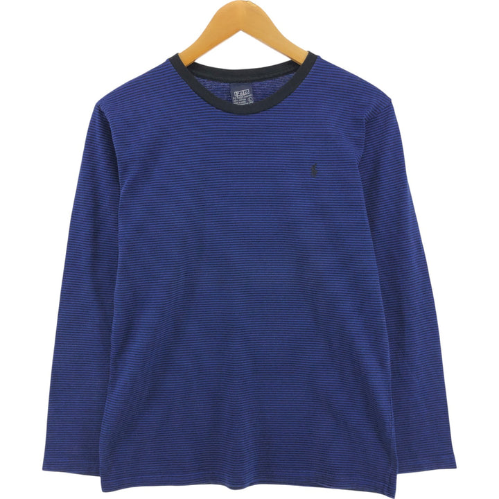 Ralph Lauren POLO by Ralph Lauren Striped Pattern Long T-shirt, Men's L size cotton black type Vintage Second Hand