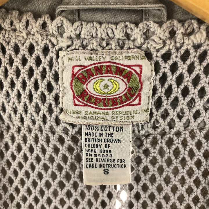 80'S Banana Republic Safari Vest, Men's Size S, Vintage cotton Beige type Vintage Second Hand
