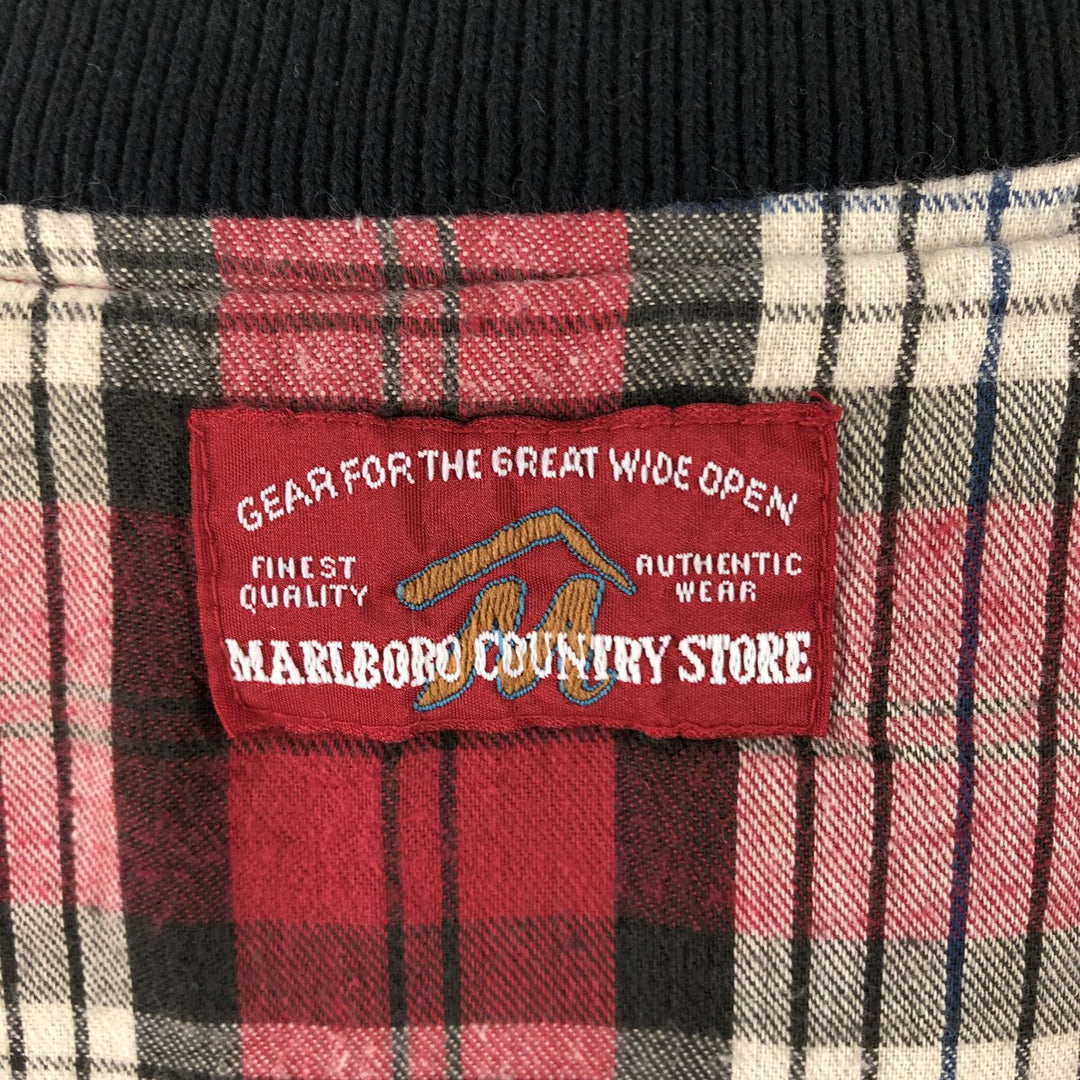 90'S Marlboro COUNTRY STORE Check Pattern Padded Reversible Quilted Vest Men's XL Vintage cotton red type Vintage Second Hand