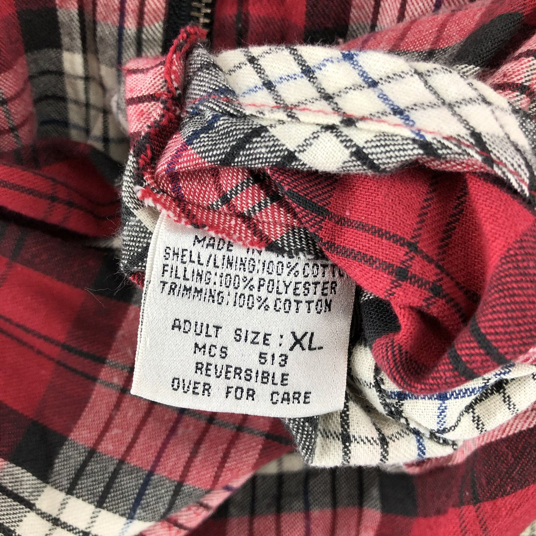 90'S Marlboro COUNTRY STORE Check Pattern Padded Reversible Quilted Vest Men's XL Vintage cotton red type Vintage Second Hand