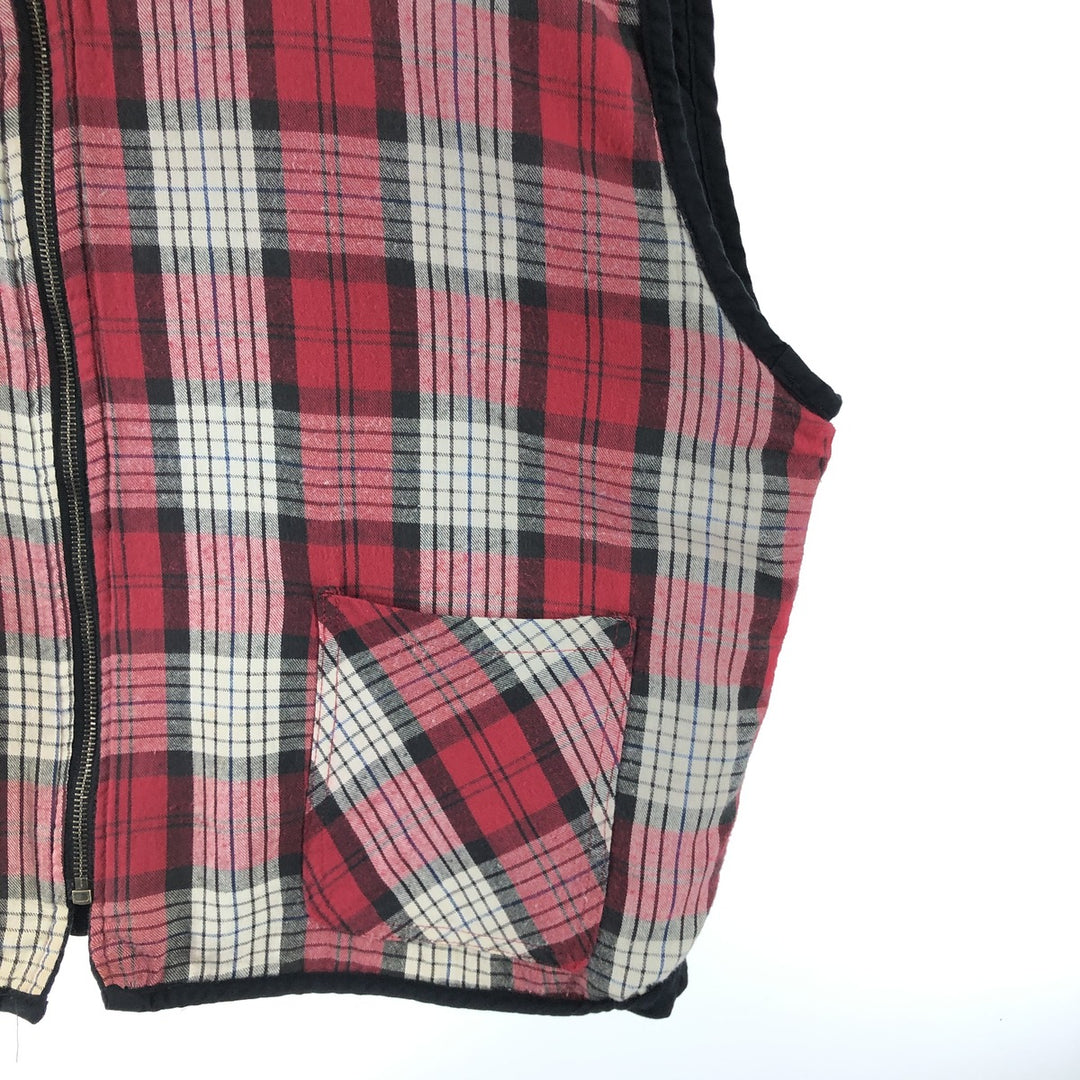 90'S Marlboro COUNTRY STORE Check Pattern Padded Reversible Quilted Vest Men's XL Vintage cotton red type Vintage Second Hand