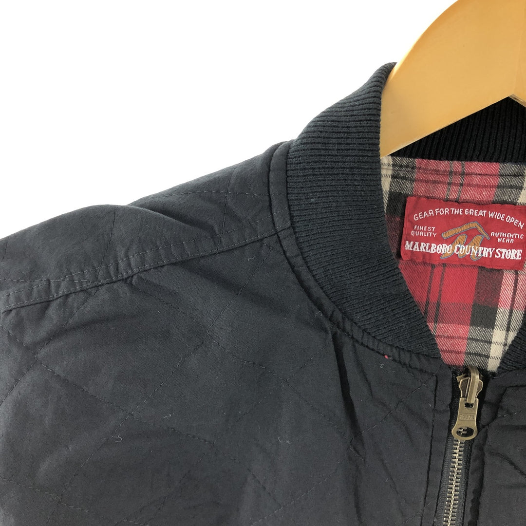 90'S Marlboro COUNTRY STORE Check Pattern Padded Reversible Quilted Vest Men's XL Vintage cotton red type Vintage Second Hand