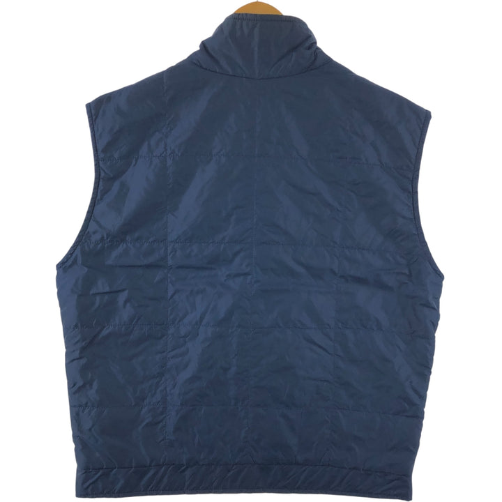 80'S LLBean quilted vest with padding, men's size L, vintage Nylon navy blue type Vintage Second Hand