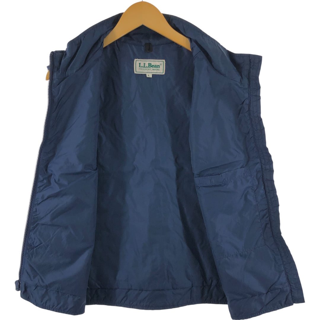 80'S LLBean quilted vest with padding, men's size L, vintage Nylon navy blue type Vintage Second Hand