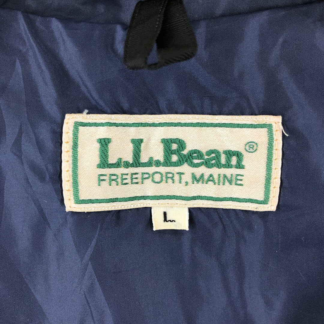 80'S LLBean quilted vest with padding, men's size L, vintage Nylon navy blue type Vintage Second Hand
