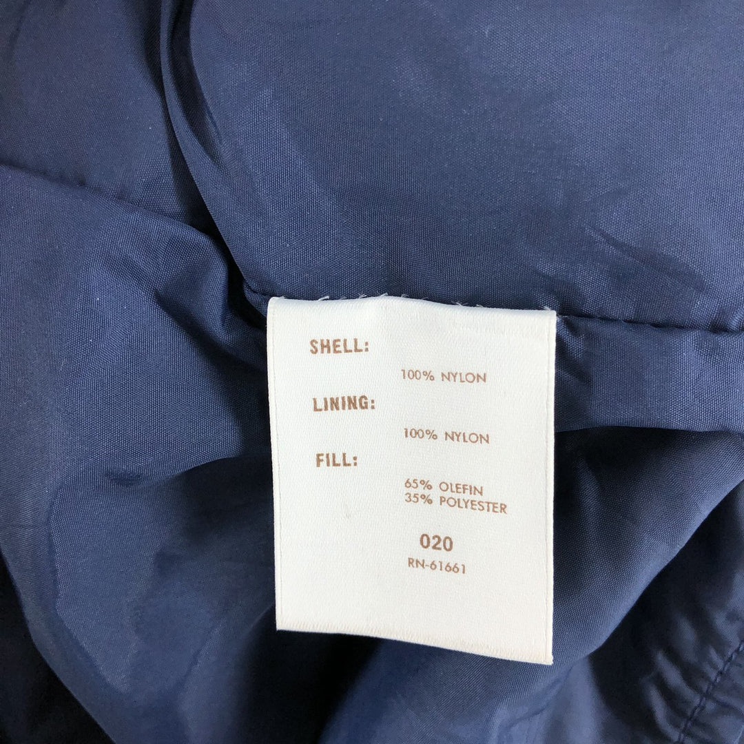 80'S LLBean quilted vest with padding, men's size L, vintage Nylon navy blue type Vintage Second Hand