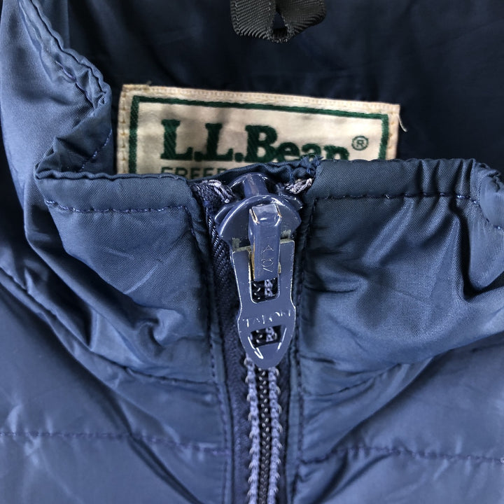 80'S LLBean quilted vest with padding, men's size L, vintage Nylon navy blue type Vintage Second Hand