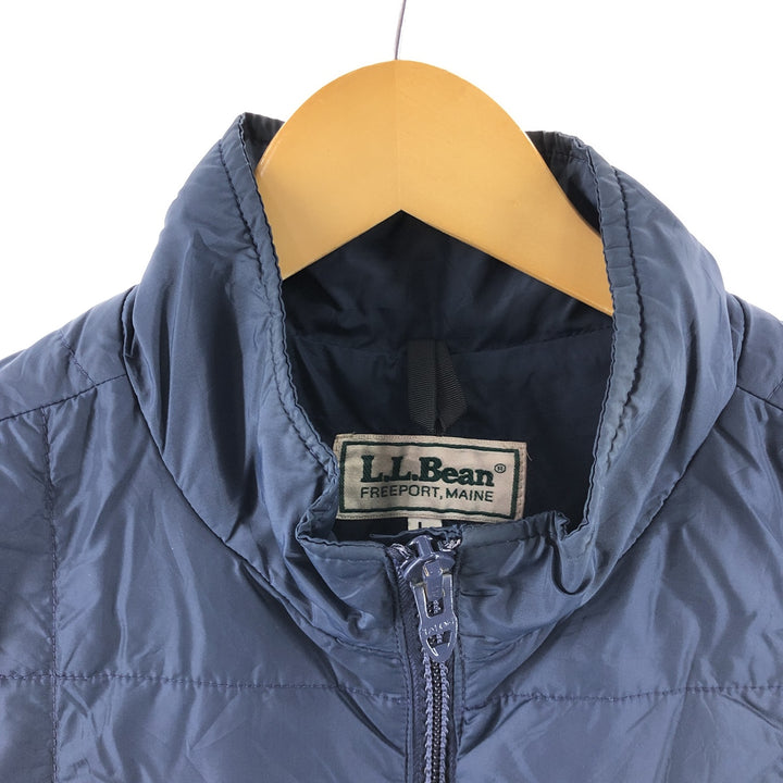 80'S LLBean quilted vest with padding, men's size L, vintage Nylon navy blue type Vintage Second Hand