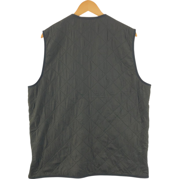Barbour POLAR QUILTS, quilted vest with batting, 3-warrant, men's size L polyamide Khaki type Vintage Second Hand