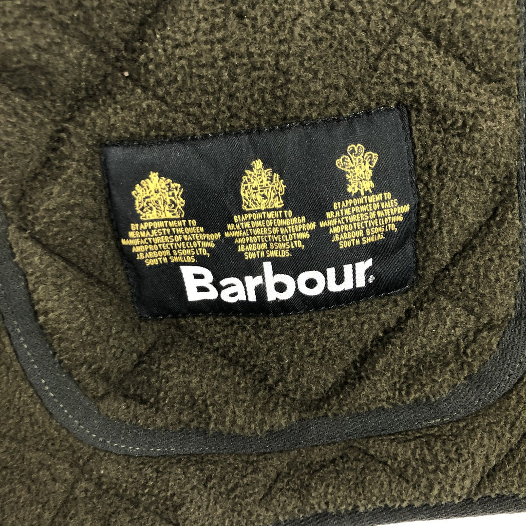 Barbour POLAR QUILTS, quilted vest with batting, 3-warrant, men's size L polyamide Khaki type Vintage Second Hand