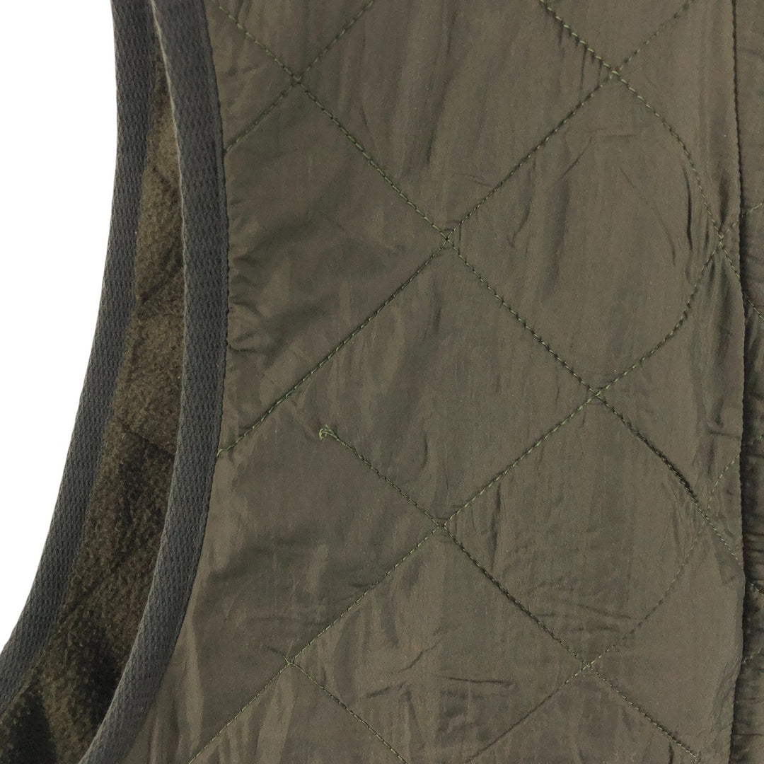 Barbour POLAR QUILTS, quilted vest with batting, 3-warrant, men's size L polyamide Khaki type Vintage Second Hand
