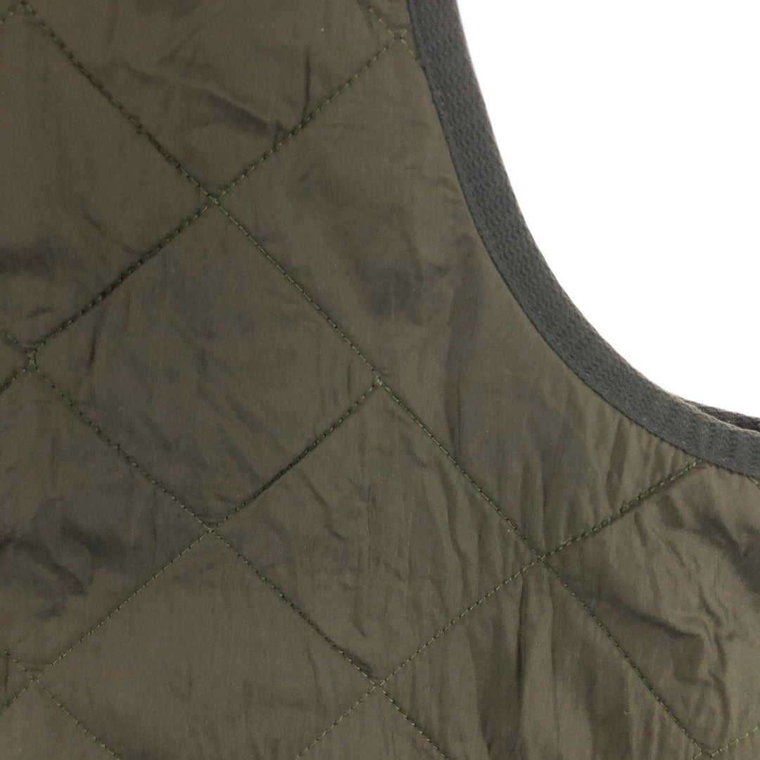 Barbour POLAR QUILTS, quilted vest with batting, 3-warrant, men's size L polyamide Khaki type Vintage Second Hand