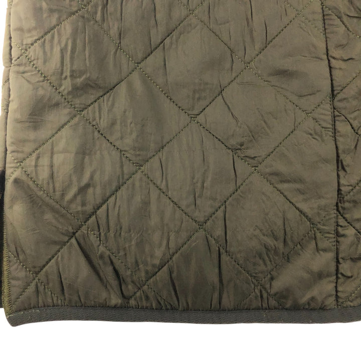 Barbour POLAR QUILTS, quilted vest with batting, 3-warrant, men's size L polyamide Khaki type Vintage Second Hand