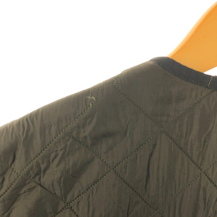Barbour POLAR QUILTS, quilted vest with batting, 3-warrant, men's size L polyamide Khaki type Vintage Second Hand