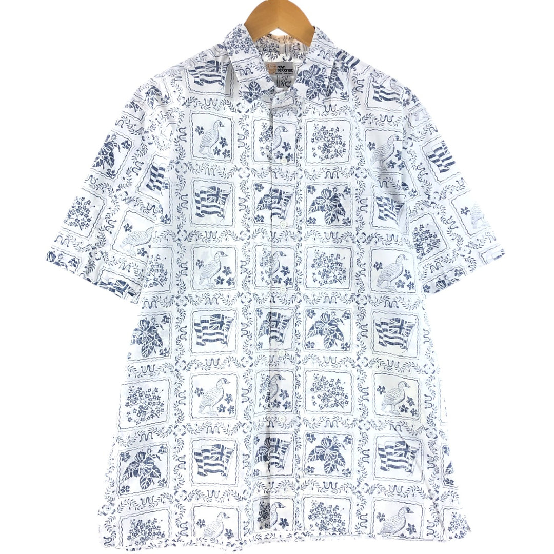 80'S Reyn Spooner Gold Tag Nude Tag Lahaina Sailor Hawaiian Aloha Shirt Men's Size L Vintage unknown white type Vintage Second Hand