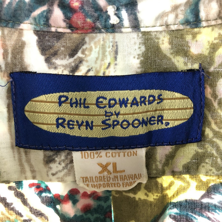 Reyn Spooner PHIL EDWARDS pullover Hawaiian aloha shirt, men's XL size, vintage cotton multicolor Vintage Second Hand