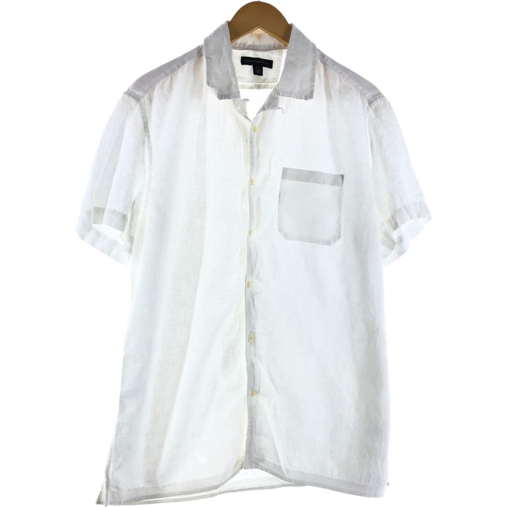 Banana Republic BANANA REPUBLIC Short Sleeve Open Collar Linen Shirt Men's L Size linen white type Vintage Second Hand